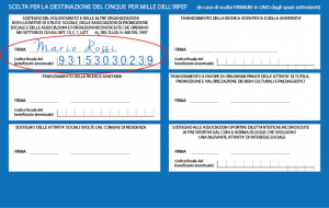 5x1000 Voci e Volti fac-simile